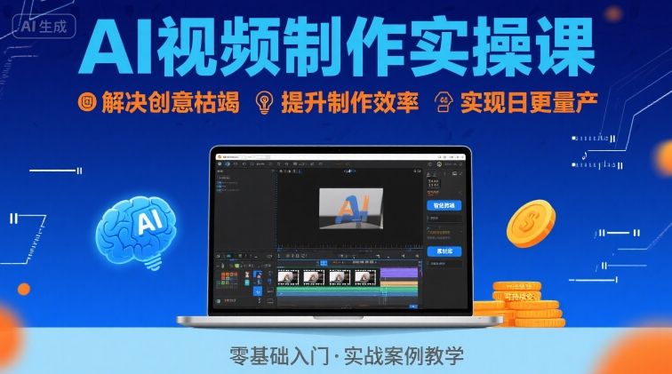 Ai视频制作实操课，解决创意枯竭、效率低下痛点，实现日更量产可持续变现-跃知万川