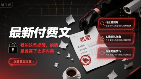 最新付费文：我的这些提醒，的确是透露了太多内幕-跃知万川