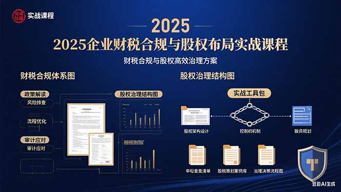 2025企业财税合规与股权布局的实战课程：财税合规与股权高效治理方案-跃知万川