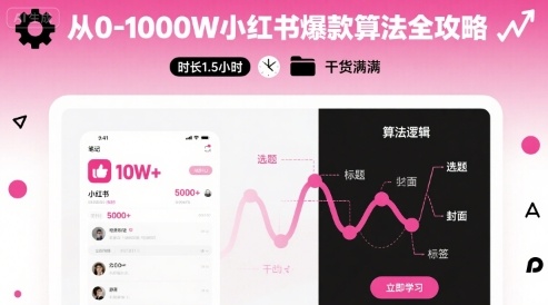 从0-1000W小红书爆款算法全攻略，时长1.5小时，干货满满-跃知万川