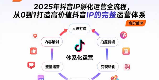 2025年抖音IP孵化运营全流程，从0到1打造高价值抖音IP的完整运营体系-跃知万川