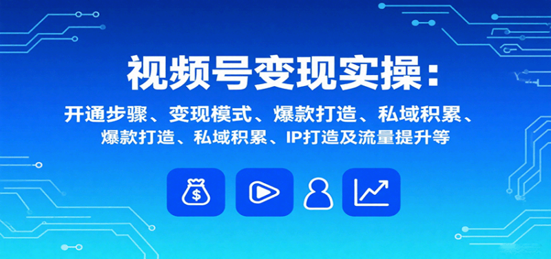 视频号变现实操，含开通步骤、变现模式、爆款打造、私域积累、IP打造及流量提升等-跃知万川