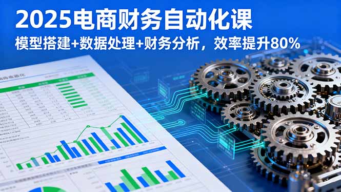 2025电商财务自动化课，模型搭建+数据处理+财务分析，效率提升80%-跃知万川