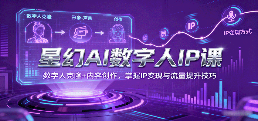 星幻AI数字人IP课，数字人克隆+内容创作，掌握IP变现与流量提升技巧-跃知万川