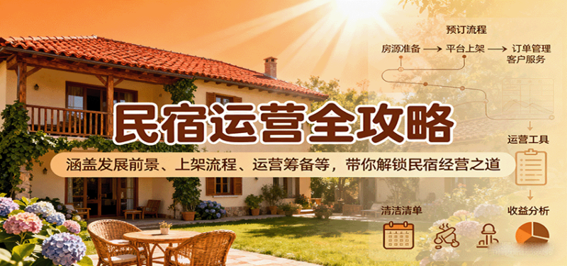 民宿运营全攻略:涵盖发展前景、上架流程、运营筹备等,带你解锁民宿经营之道-跃知万川