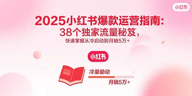 2025小红书爆款运营指南：38个独家流量秘笈，快速掌握从冷启动到月销5万+-跃知万川