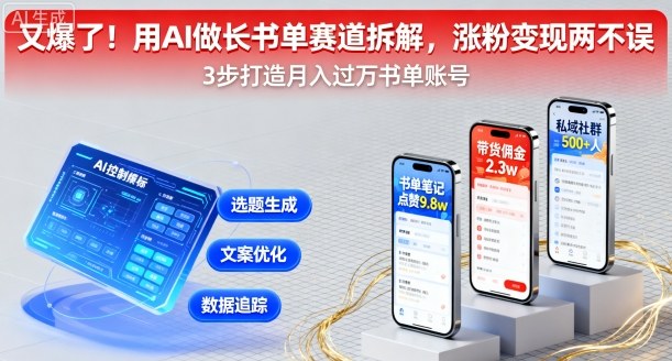又爆了！用AI做长书单赛道拆解，涨粉变现两不误-跃知万川