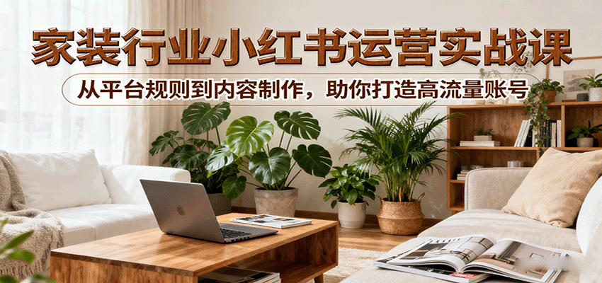 图片[1]-小红书家装行业运营实战课：从平台规则到内容制作，助你打造高流量账号-跃知万川