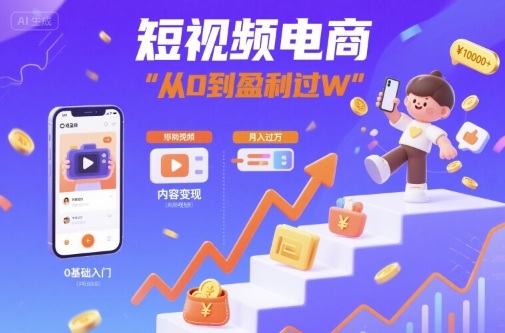 短视频电商：短视频变现从0到盈利过W-跃知万川