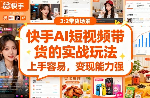 快手ai短视频带货的实战玩法，上手容易，变现能力强-跃知万川