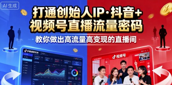 25年直播9-10两期线下课，打通创始人IP，抖音+视频号直播流量密码，教你做出高流量高变现的直播间-跃知万川