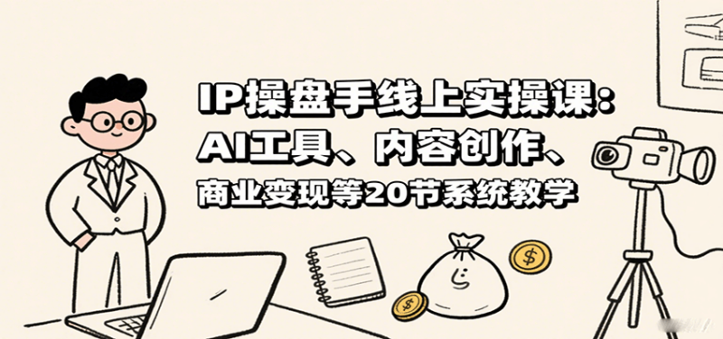 IP操盘手线上实操课：AI工具、内容创作、商业变现等20节系统教学-跃知万川