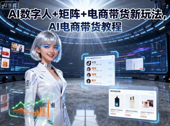 AI数字人+矩阵+电商带货新玩法，AI电商带货教程-跃知万川