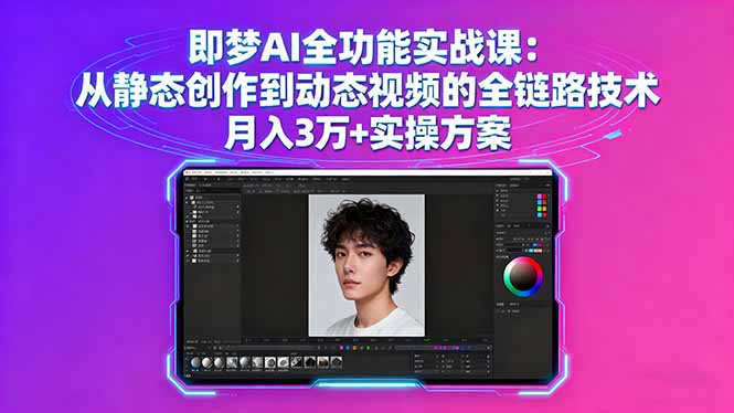 即梦AI全功能实战课：从静态创作到动态视频的全链路技术 月入3万+实操方案-跃知万川