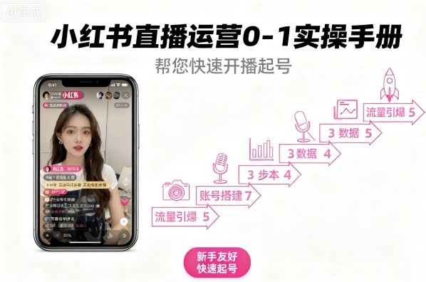 小红书直播运营0-1实操手册，帮您快速开播起号-跃知万川