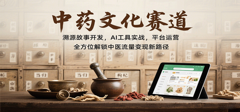 中药文化赛道:溯源故事开发,AI工具实战,平台运营,全方位解锁中医流量变现新路径-跃知万川