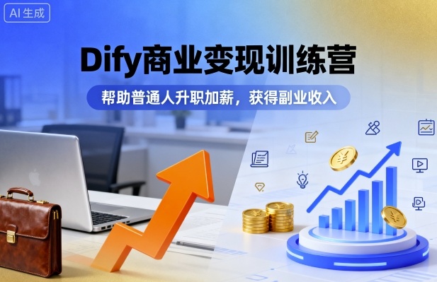 Dify商业变现训练营，帮助普通人升职加薪，获得副业收入-跃知万川