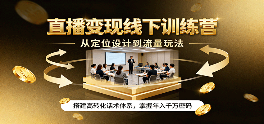 图片[1]-直播变现线下训练营，从定位设计到流量玩法，搭建高转化话术体系，掌握年入千万密码-跃知万川