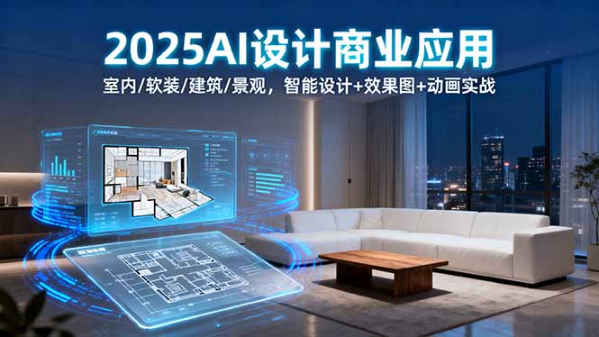 2025AI设计商业应用：室内/软装/建筑/景观，智能设计+效果图+动画实战-跃知万川