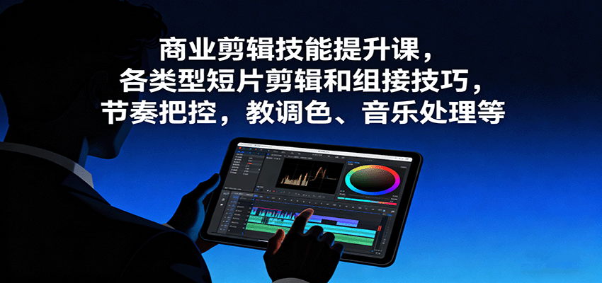 图片[1]-商业剪辑技能提升课，各类型短片剪辑和组接技巧，节奏把控，教调色、音乐处理等-跃知万川