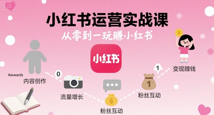 小红书运营实战课，从零到一玩賺小红书-跃知万川