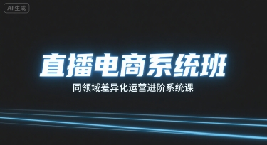 直播电商系统班，同领域差异化运营进阶系统课-跃知万川