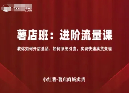 小红薯薯店商城卖货，进阶流量课，教你如何开店选品、如何系统引流，实现快速卖货变现-跃知万川
