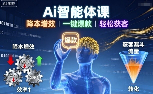 Ai智能体课，降本增效，一键爆款，轻松获客-跃知万川
