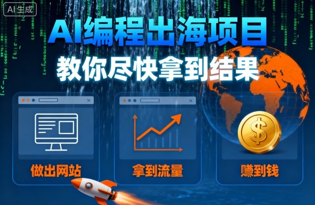 AI编程出海项目，教你尽快拿到结果-做出网站、拿到流量、賺到钱-跃知万川