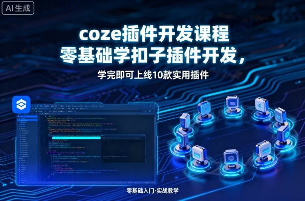 coze插件开发课程，零基础学扣子插件开发，学完即可上线10款实用插件-跃知万川