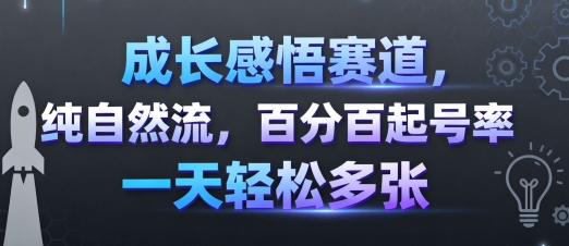 成长感悟赛道，纯自然流，百分百起号率 一天轻松多张-跃知万川