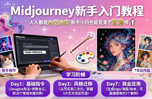 midjourney新手入门教程:人人都是AI艺术家,新手小白也能变身艺术大师-跃知万川