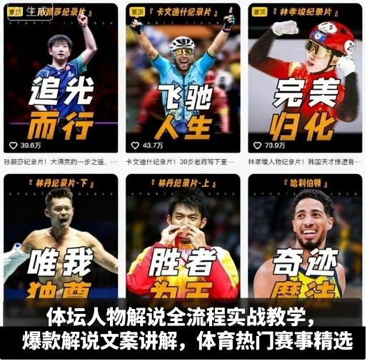 体坛人物解说全流程实战教学，爆款解说文案讲解，体育热门赛事精选-跃知万川