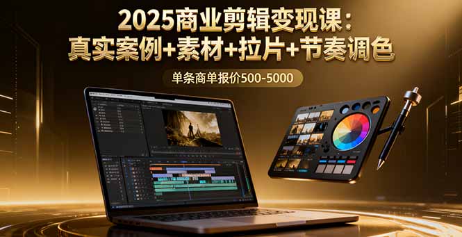 2025商业剪辑变现课:真实案例+素材+拉片+节奏调色,单条商单报价500-5000-跃知万川