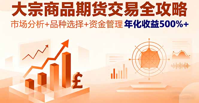 大宗商品期货交易全攻略，市场分析+品种选择+资金管理，年化收益500%+-跃知万川