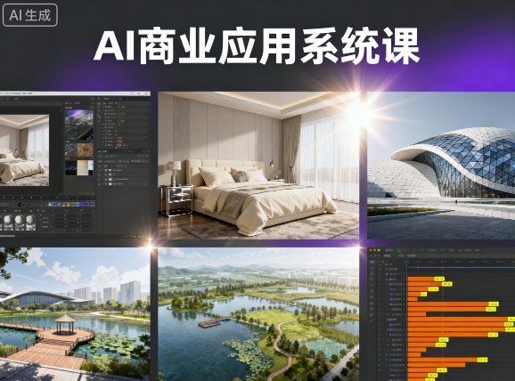 AI商业应用系统课，室内-软装-建筑-景观，智能设计+效果图+动画画实战-跃知万川