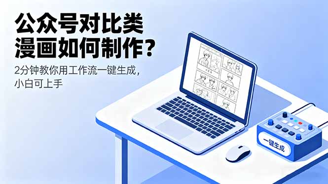 公众号对比类漫画如何制作？2分钟教你用工作流一键生成，小白可上手-跃知万川
