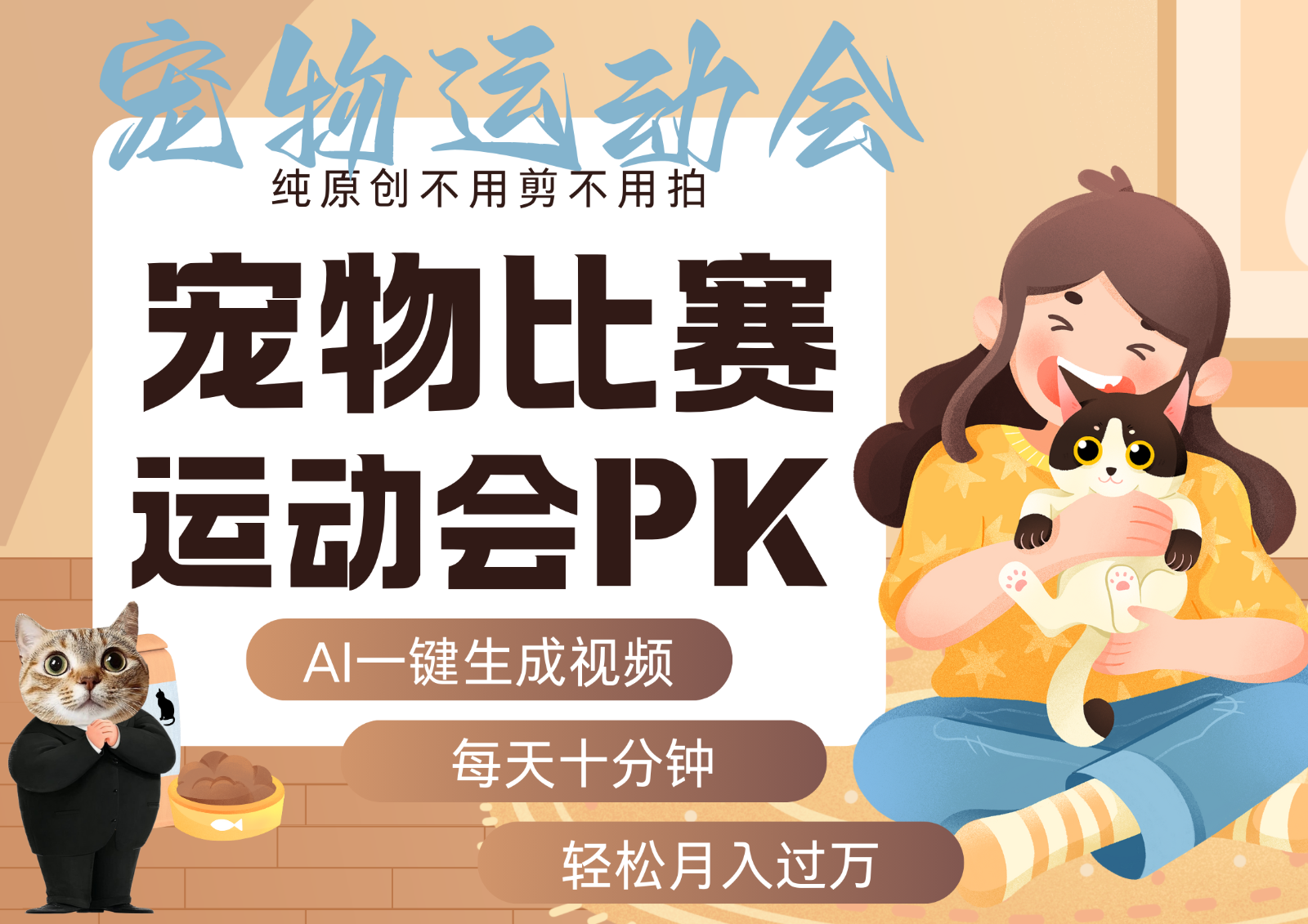 AI萌宠运动员跳水 射击 篮球 足球比赛 每天十分钟 附详细提示词文案库 代替做…-跃知万川