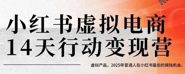 小红书虚拟电商14天变现训练营，虚拟产品，2025年普通人在小红书最后的搞钱机会(更新)-跃知万川