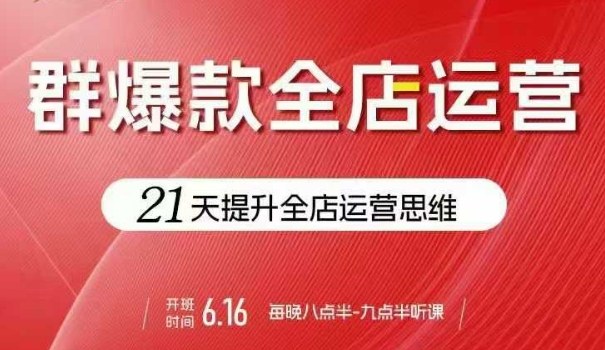 贾真电商群爆款全店运营，21天提升全店运营思维，起店、全店运营爆款不断-跃知万川