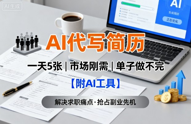 AI代写简历，一天5张，今年找工作难，市场刚需，单子做不完【附AI工具】-跃知万川