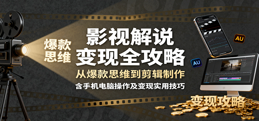 图片[1]-影视解说变现全攻略：从爆款思维到剪辑制作，含手机电脑操作及变现实用技巧-跃知万川
