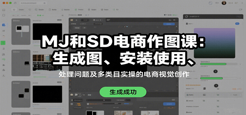 MJ和SD电商作图课：生成图、安装使用、处理问题及多类目实操的电商视觉创作-跃知万川