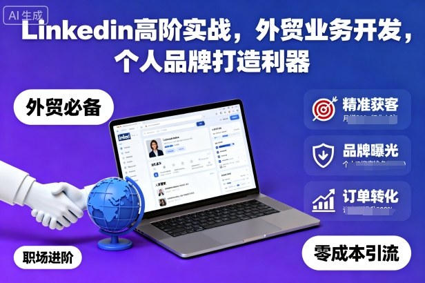 Linkedin高阶实战,外贸业务开发,个人品牌打造利器-跃知万川