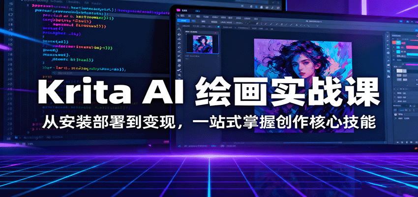 图片[1]-Krita AI 绘画实战课：从安装部署到变现，一站式掌握创作核心技能-跃知万川