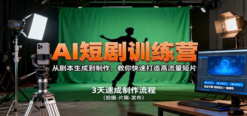 AI短剧训练营，从剧本生成到制作，教你快速打造高流量短片-跃知万川