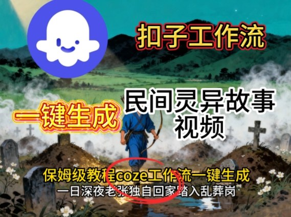 Coze扣子工作流一键生成民间灵异故事视频,保姆级教程搭建教学-跃知万川