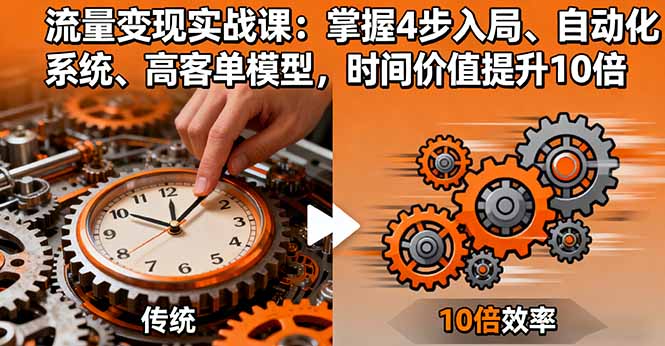 流量变现实战课:掌握4步入局、自动化系统、高客单模型,时间价值提升10倍-跃知万川