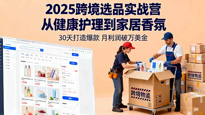 2025跨境选品实战营：从健康护理到家居香氛，30天打造爆款,月利润破万美金-跃知万川