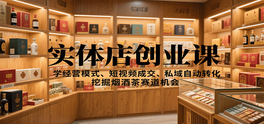 图片[1]-实体店创业课：学经营模式、短视频成交、私域自动转化，挖掘烟酒茶赛道机会-跃知万川